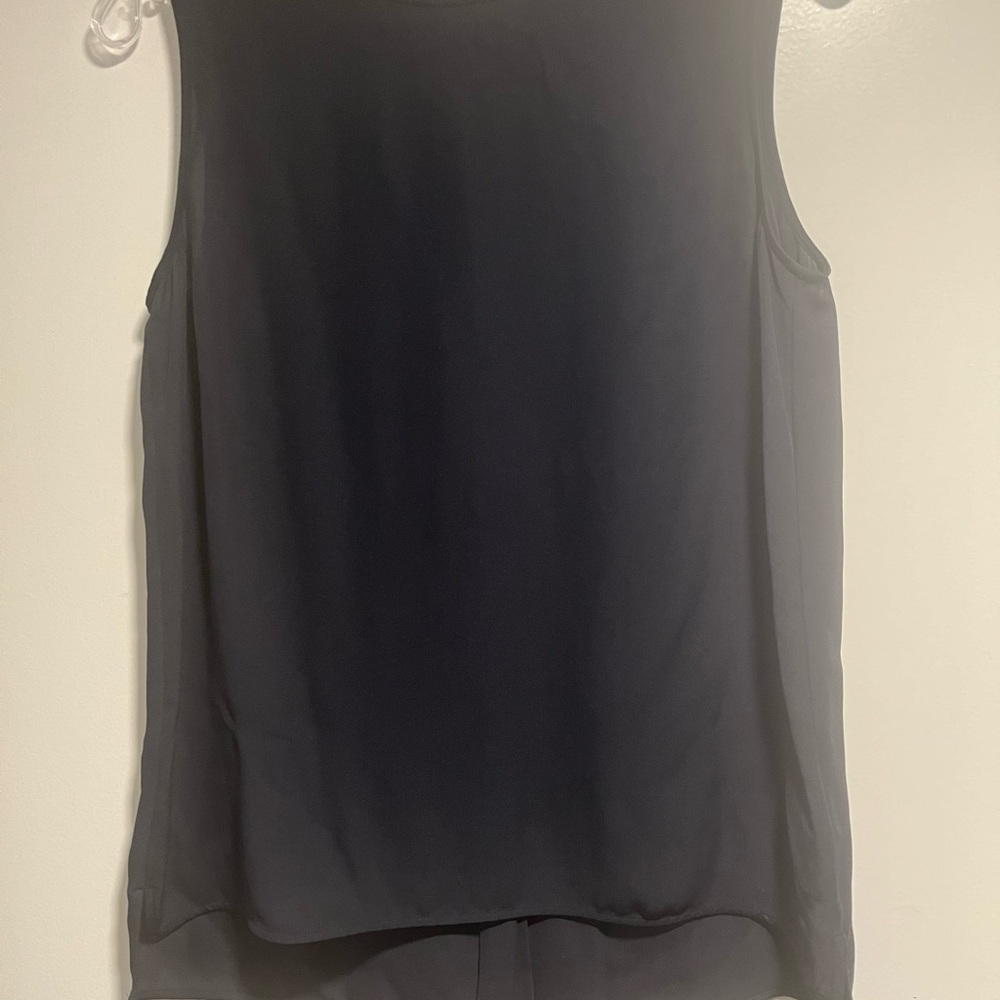 Theory Silk Navy Blouse Size Small